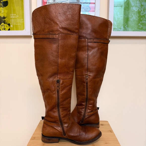 Must Have Vintage Over The Knee Brown Riding Boots - Picture 3 of 13
